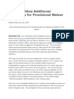 USCIS To Allow Additional Applicants For Provisional Waiver Process