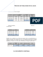 Tarifas de Precios de Public Id Ad en El Blog