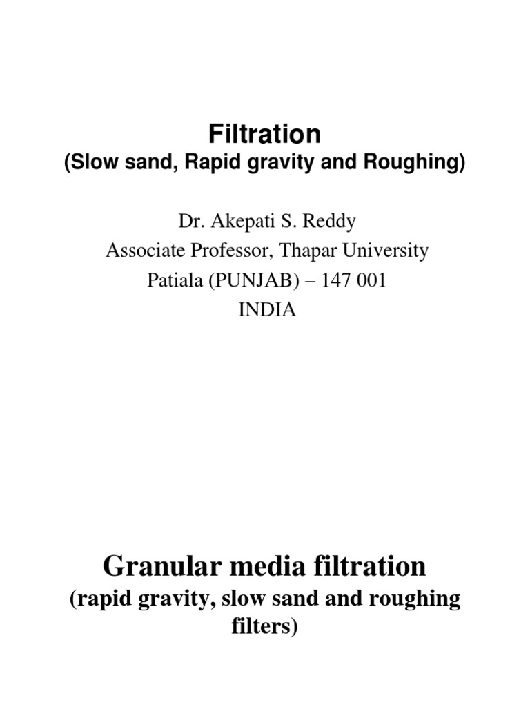 Granular Media Filtration for Water and Wastewater treatment