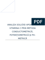 Analiza Soluţiei Apoase de Vitamina C Prin Metoda Conductometrică2.