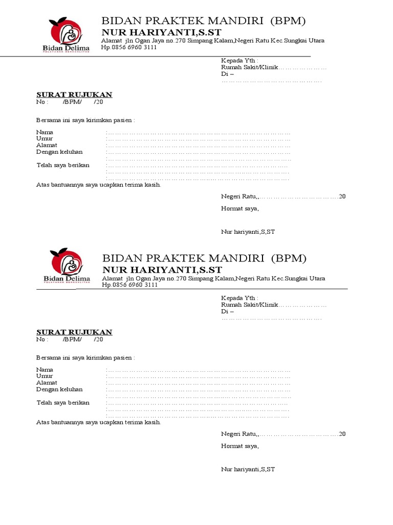 Rujukan Bpm Bidan Delima