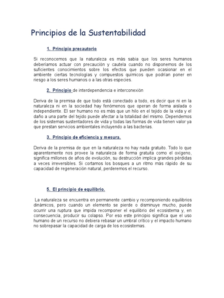 Principios de La Sustentabilidad | PDF