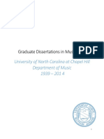UNC Chapel Hill Graduate Musicology Dissertations 1939-2014