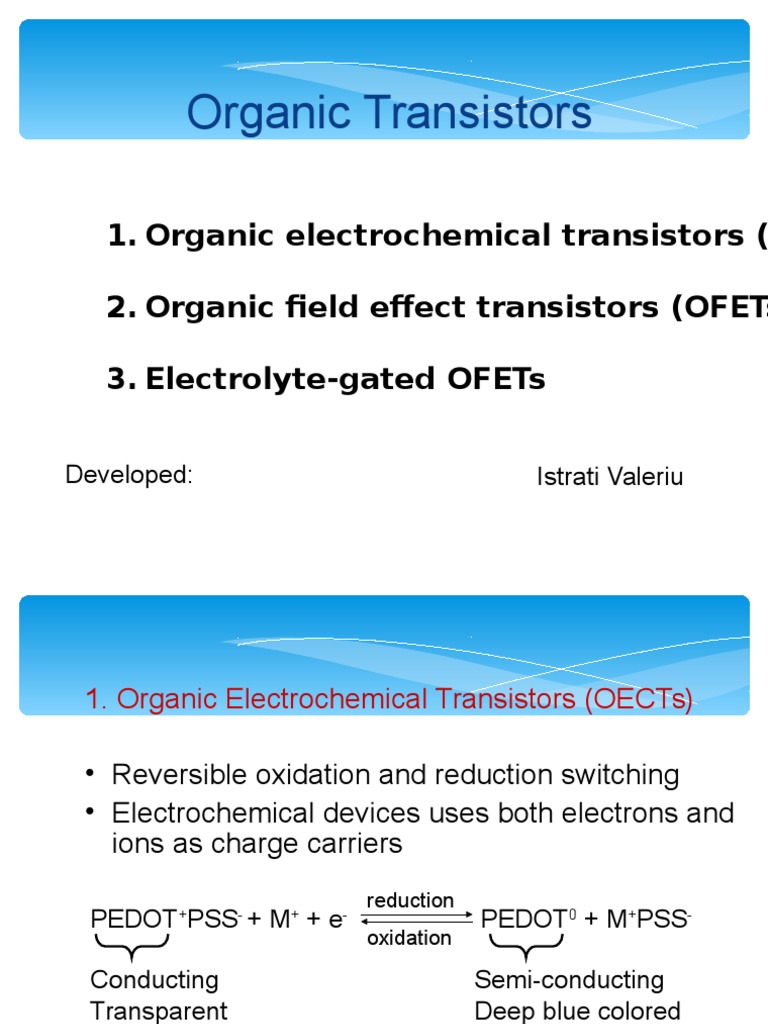 Organic Transistors OFTF | PDF | Field Effect Transistor | Capacitor