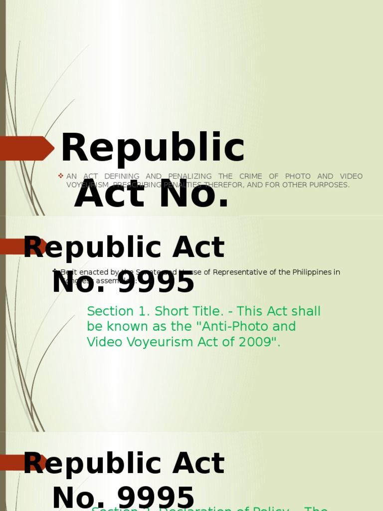 Republic Act No 9995 Pwerpiont | PDF | Privacy | Dignity