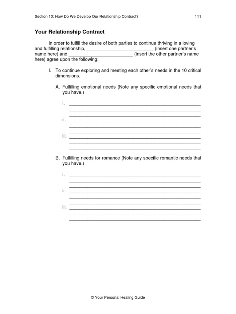Relationship contract pdf Romance Love Interpersonal Relationships