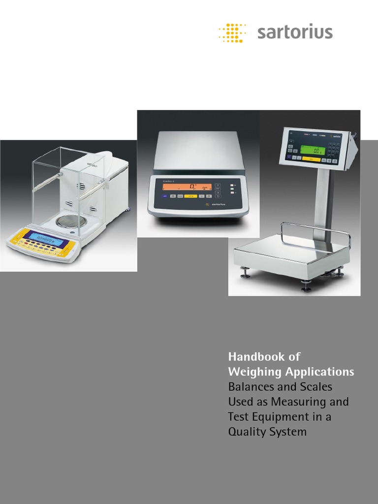 Handbook of Weighting Applications PDF PDF Weighing Scale Calibration