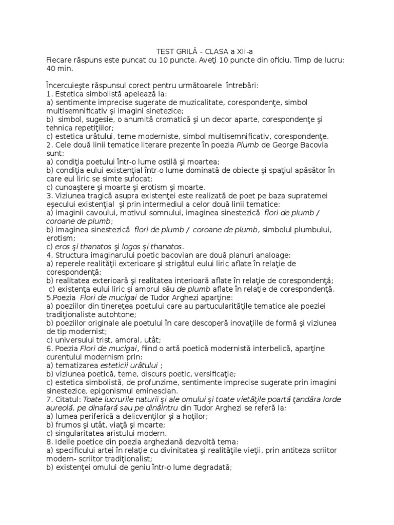 5 Test Grila | PDF