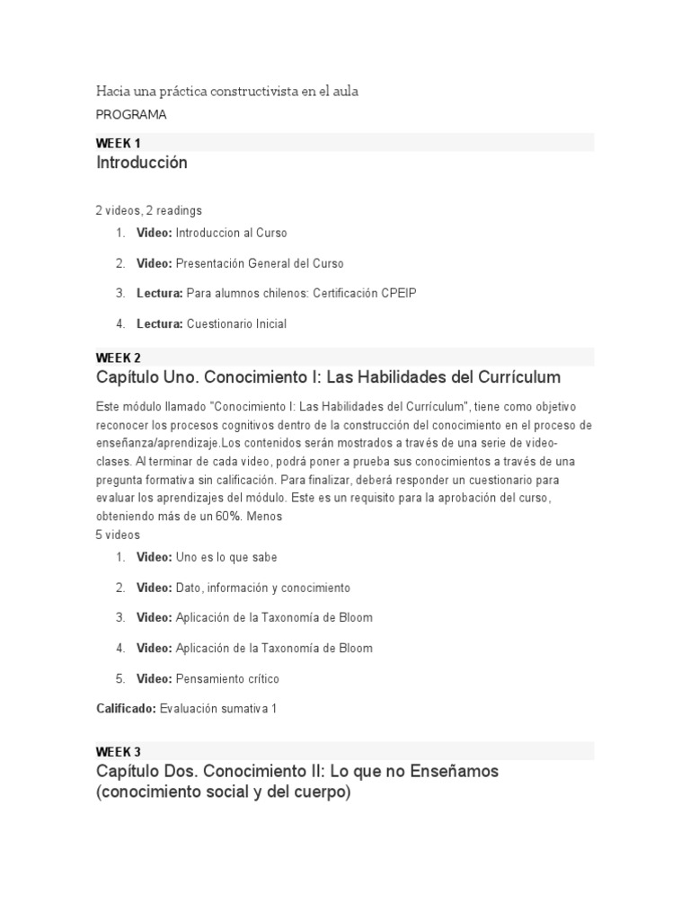 Práctica Constructivista en el Aula | PDF | Constructivismo (filosofía ...