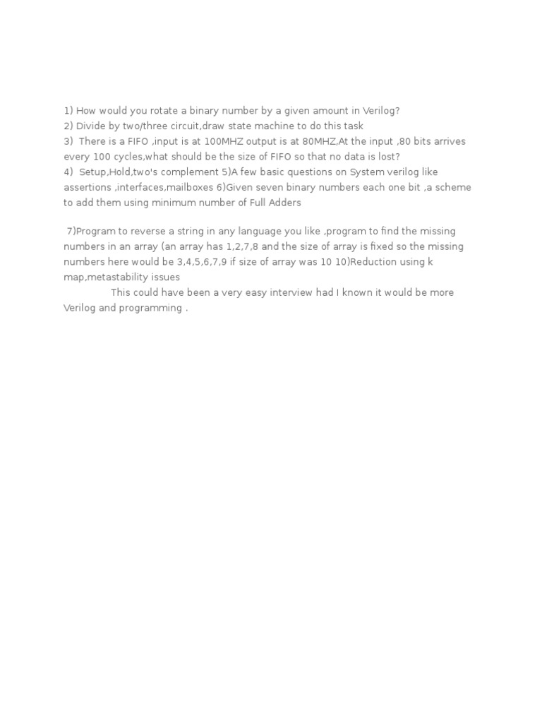 Qualcomm Interview Questions Overview | PDF