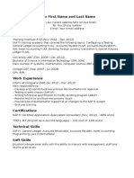 SAP FI Sample Resume