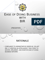 BIR Ease of Doing Business