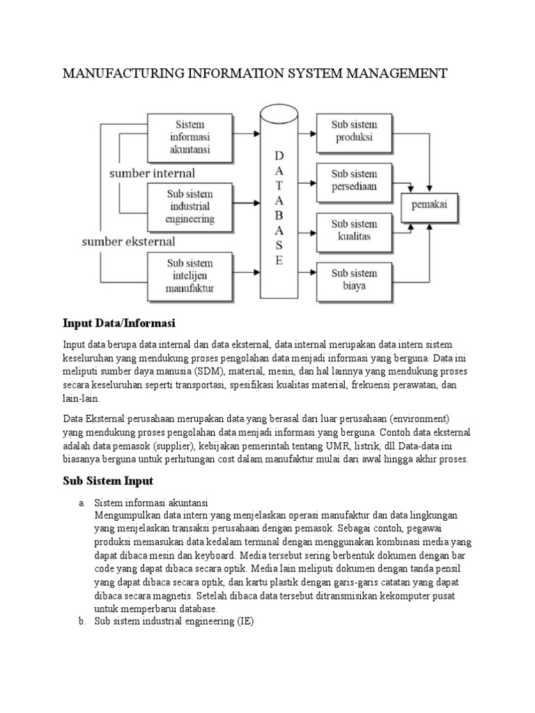 Sistem Informasi Manufaktur | PDF