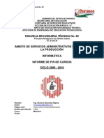 Informe de Actividades de Fin de curso Informática 2009 - 2010
