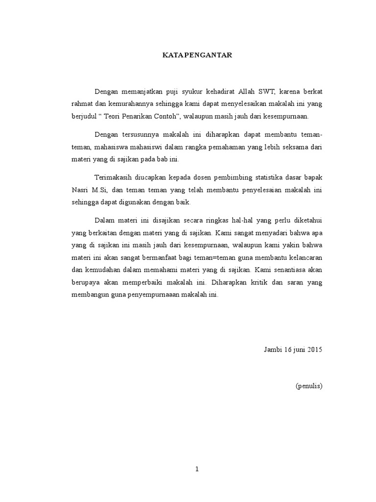 View Contoh Kata Pengantar Makalah Statistika Pictures