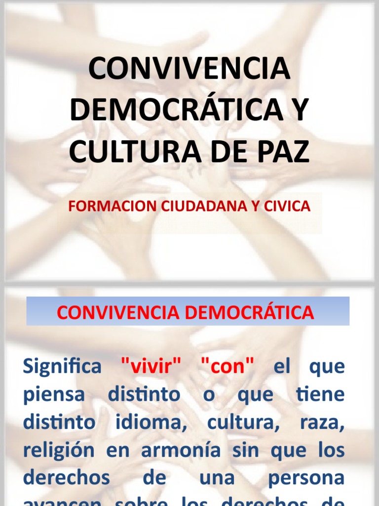 Convivencia Democratic A y Cultura de Paz 3 | PDF | Democracia ...