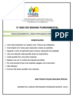 Prova de 5o ano avalia Matemática, Língua e Produção Textual