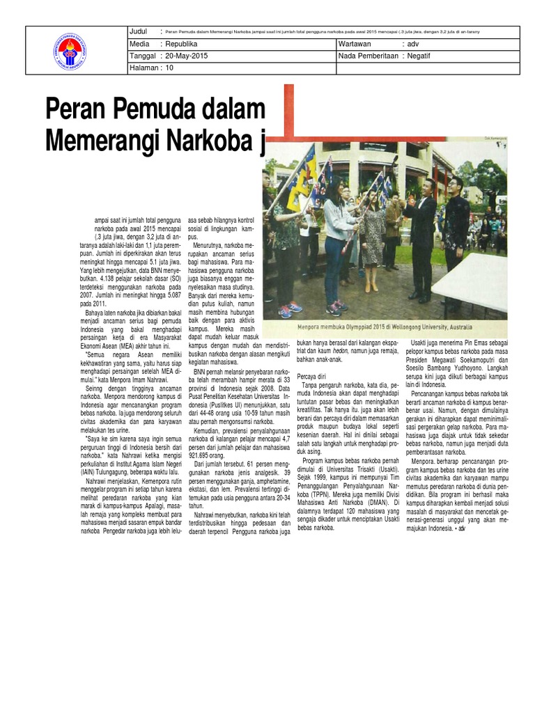 Peran Pemuda Dalam Memerangi Narkoba