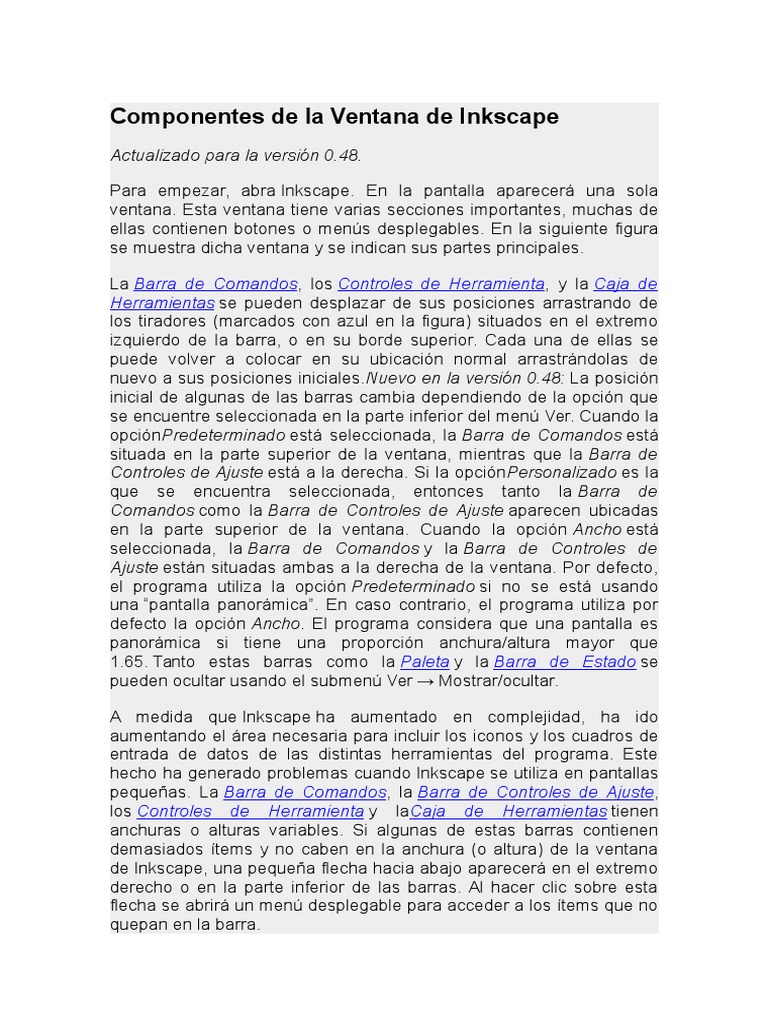 Interfaz de Inkscape | PDF | Ventana (informática) | Point and Click