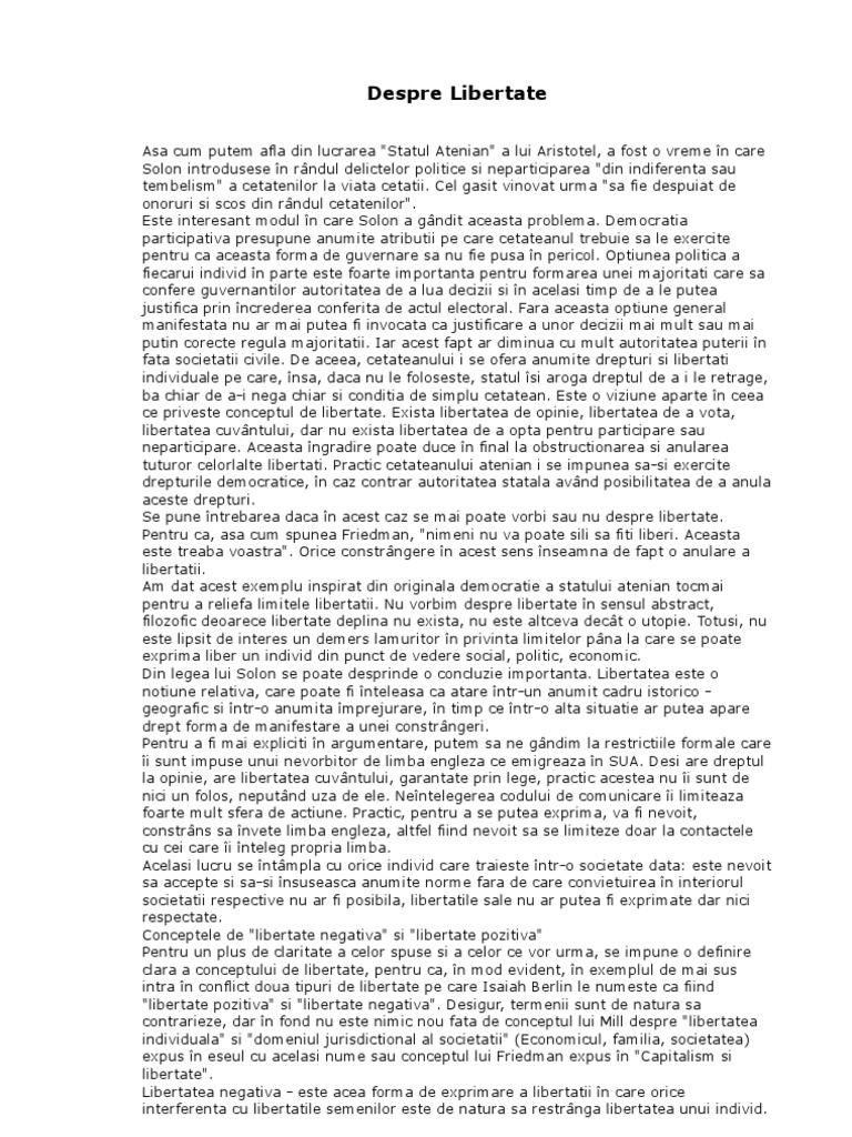 Despre Libertate | PDF