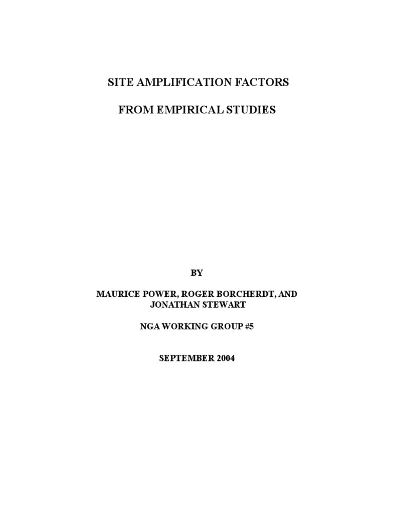 Site Amplification Factors Analysis | PDF | Earthquakes | Regression ...