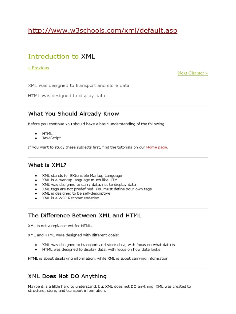 Unit10 XML PDF | PDF | Html Element | Html