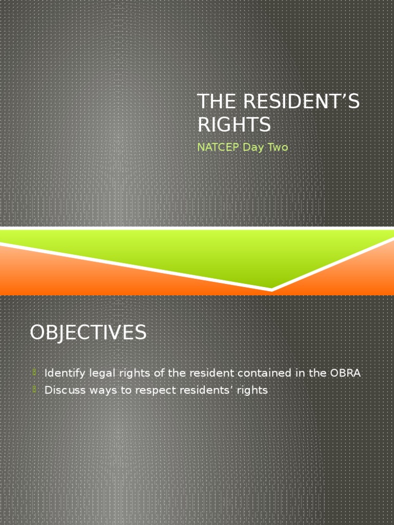 The Resident'S Rights: Natcep Day Two | PDF | Health Care | Government
