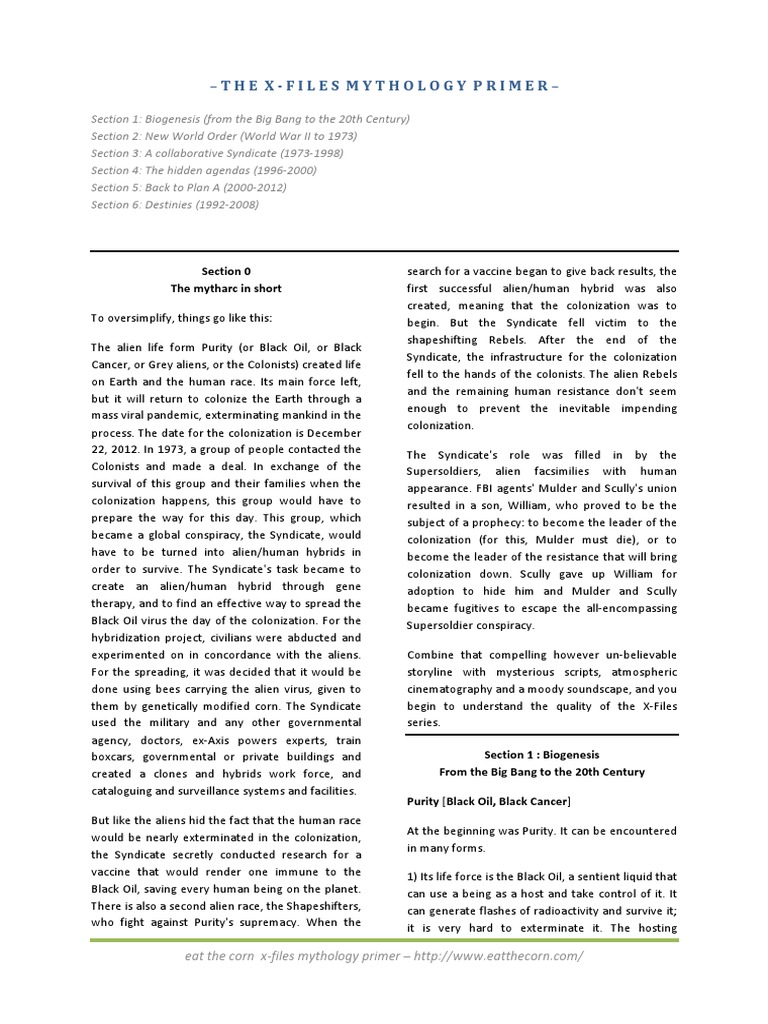 The XFiles Mythology PDF Smallpox Unrest