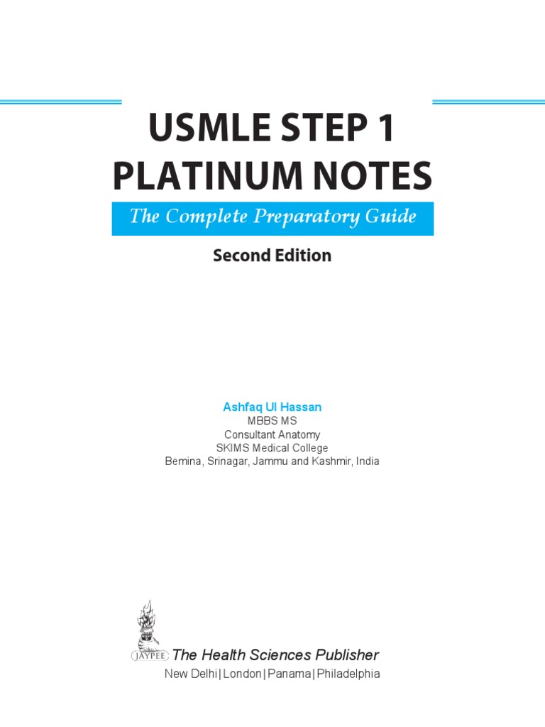Usmle Platinum Notes Step 1 Second Edition Central