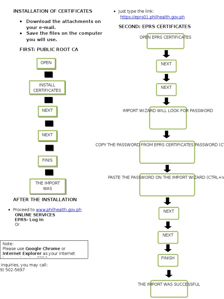 Step-by-step guide to installing PhilHealth EPRS certificates | PDF