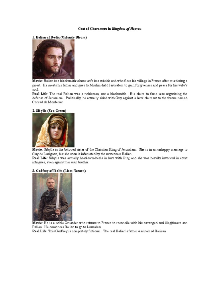 Cast of Characters in Kingdom of Heaven | PDF | Crusades | High Middle Ages