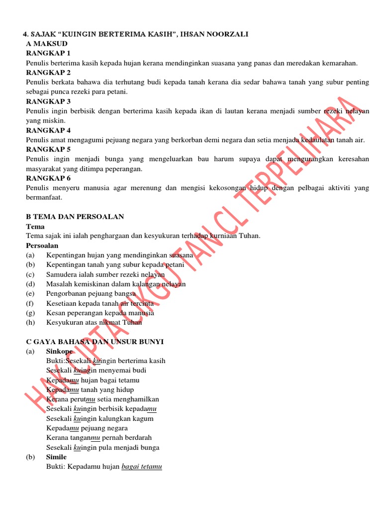 4. Sajak - Kuingin Berterima Kasih