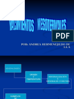 Yacimientos Mesotermales y Epitermales