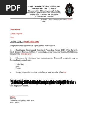 Surat Jemputan Program Vip