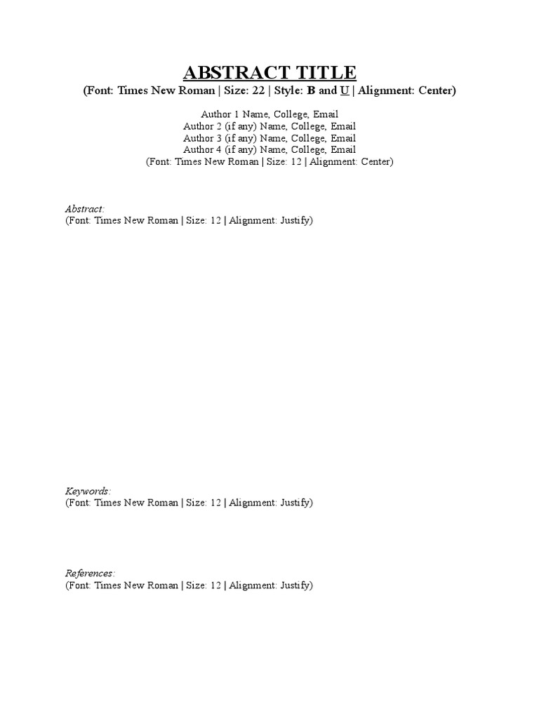 Abstract Title Page Format | PDF