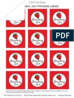 Strawberry Jam Printable Labels