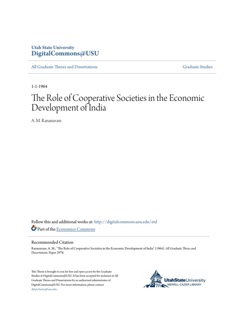 The Role of Cooperative Societies in The Economic Development | PDF ...