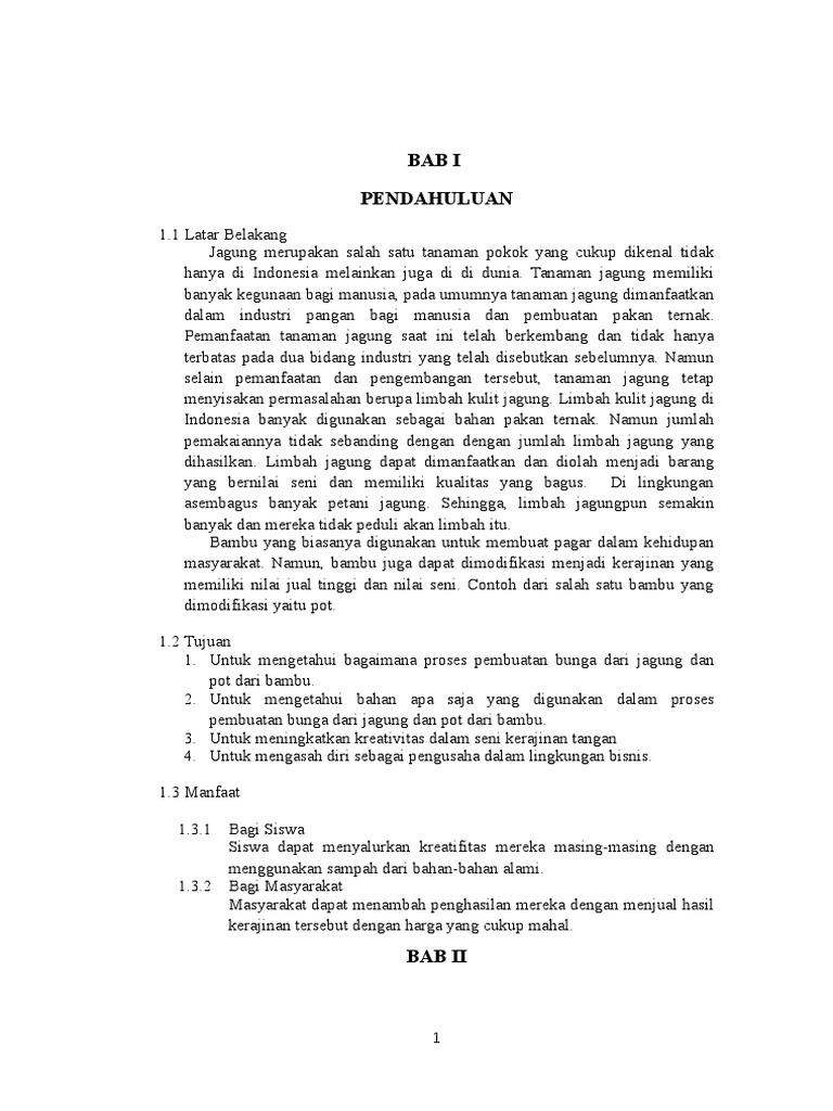 Makalah Pembuatan Kulit Jagung