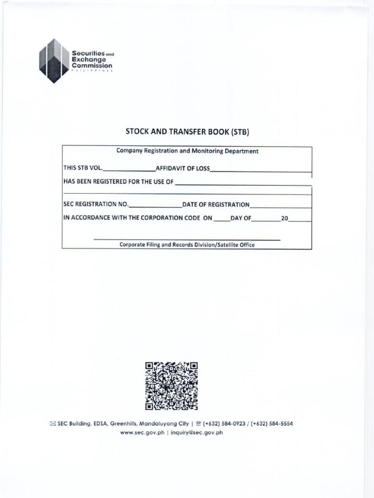 Stock and Transfer Book PDF