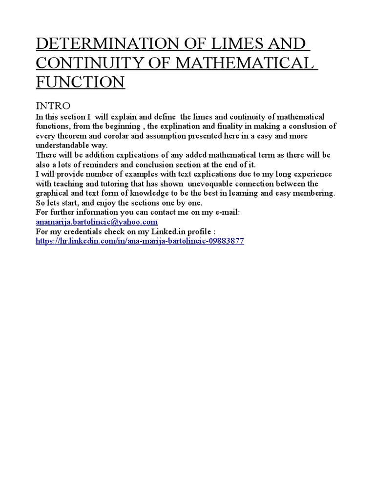 Continuity in Math Functions | PDF | Continuous Function | Function ...