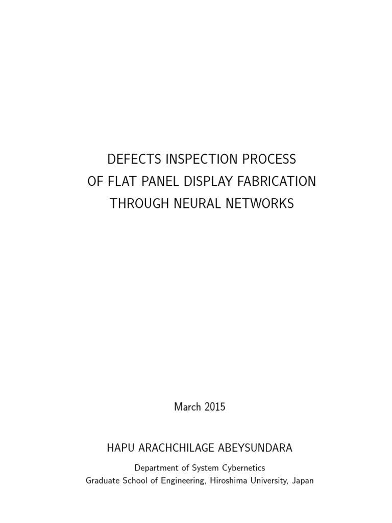Neural Network Defect Inspection in FPDs | PDF | Artificial Neural ...