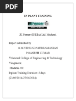 In Plant Training - Report