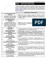 Career Opportunities: Advertisement No. O-1/2017/01