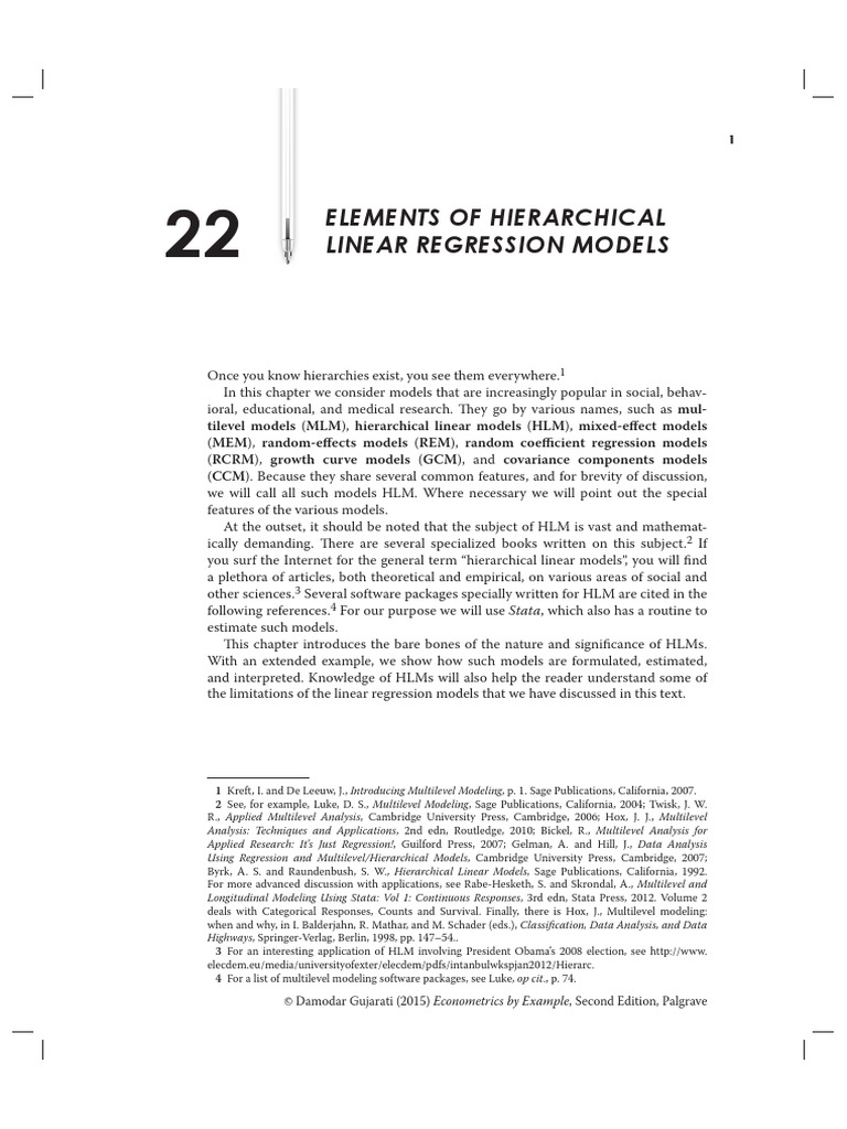 Chapter 22 - Elements of Hierarchical Regression Models | PDF | Errors ...