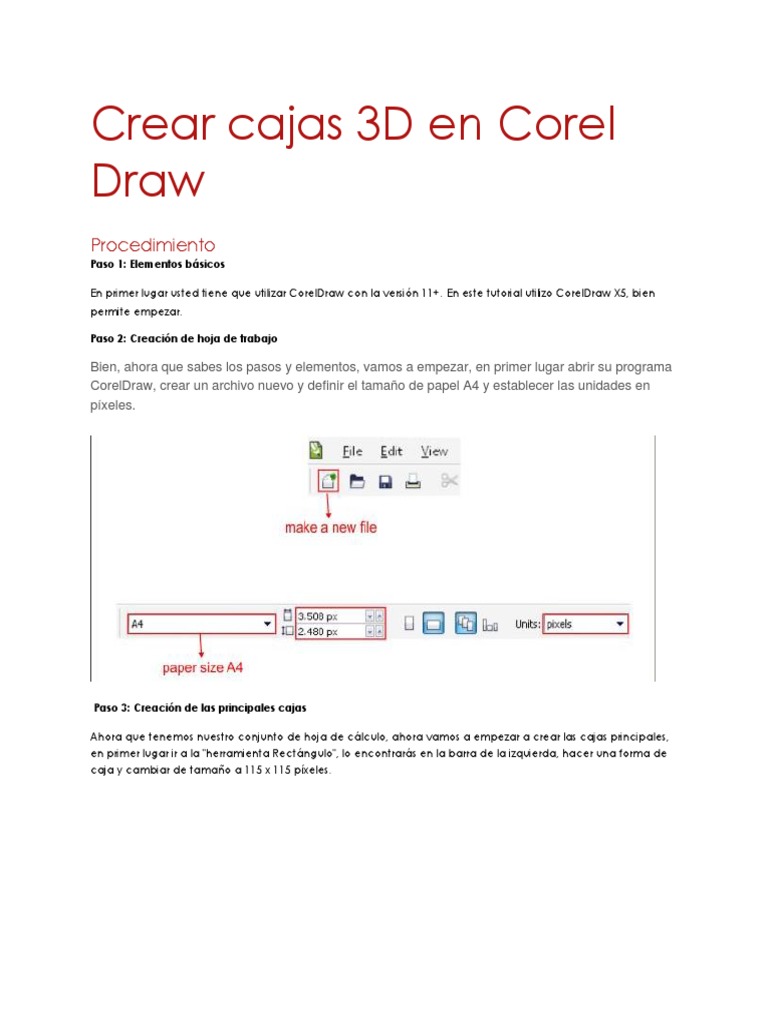 Crear Cajas 3D en Corel Draw | PDF | Point and Click | Informática