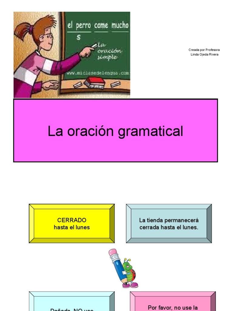 La Oracion Gramatical Sustantivo Numero Gramatical