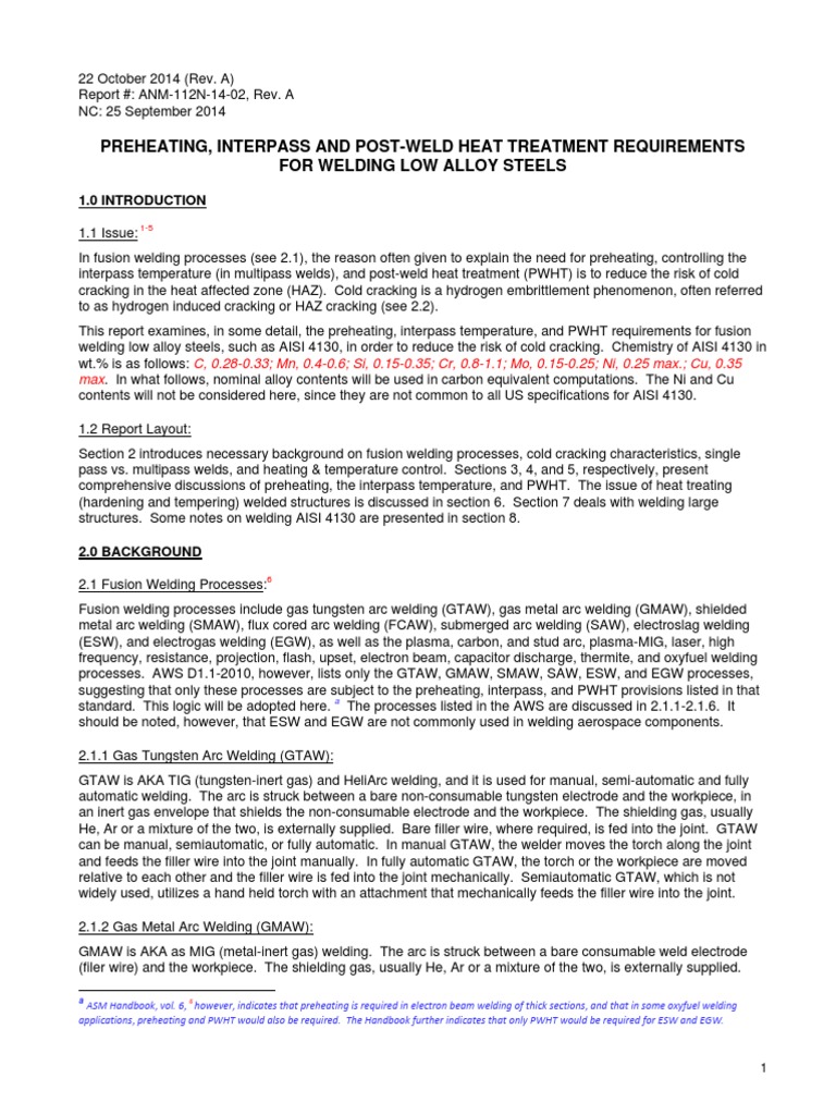 Preheating Guidelines for Low Alloy Steel Welding | PDF | Heat Treating ...