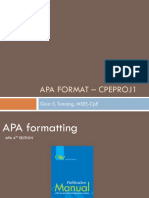 Apa Format - Cpeproj1: Gina S. Tumang, Msee-Cpe