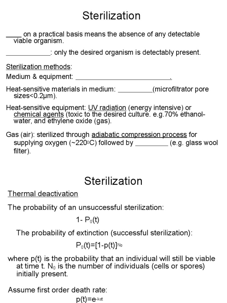 Sterilization Sterilization (Microbiology) Chemical Substances