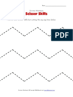 Christmas Scissor Skills Worksheet Zigzag